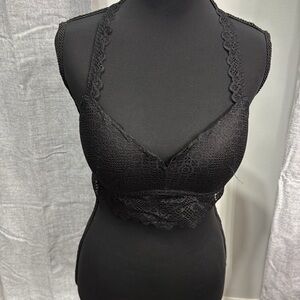 Gilly Hicks Black Lace Racerback Bralette Size Large